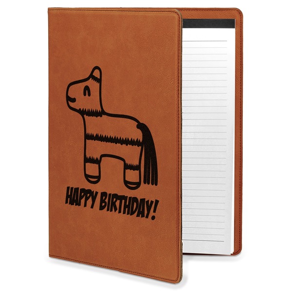 Custom Pinata Birthday Leatherette Portfolio with Notepad - Large - Double Sided (Personalized)