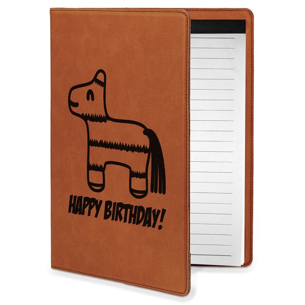 Custom Pinata Birthday Leatherette Portfolio with Notepad - Small - Double Sided (Personalized)