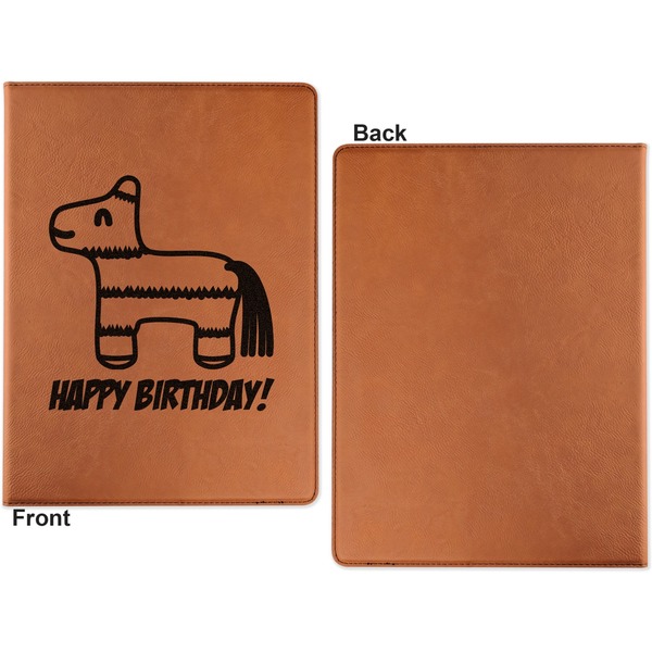 Pinata Birthday Cognac Leatherette Portfolios with Notepad - Small - Single Sided- Apvl