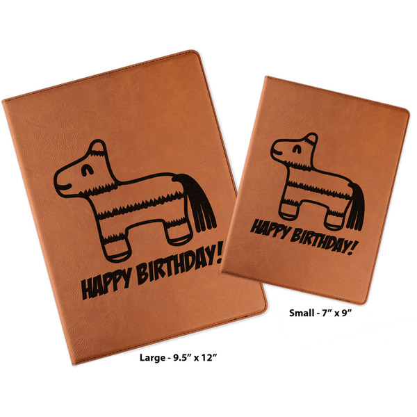 Pinata Birthday Cognac Leatherette Portfolios with Notepad - Compare Sizes