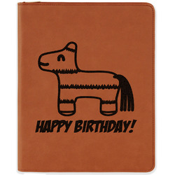Pinata Birthday Leatherette Zipper Portfolio with Notepad - Double Sided (Personalized)
