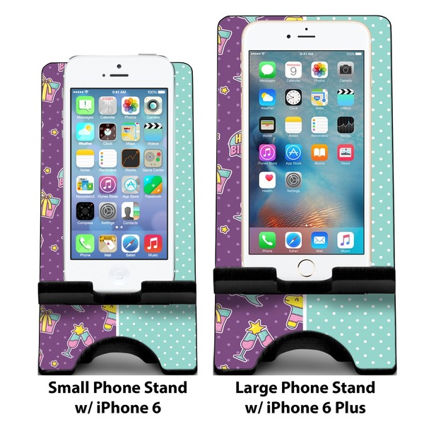 Pinata Birthday Compare Phone Stand Sizes - with iPhones