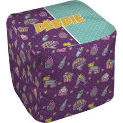 Pinata Birthday Cube Pouf Ottoman - 13" (Personalized)