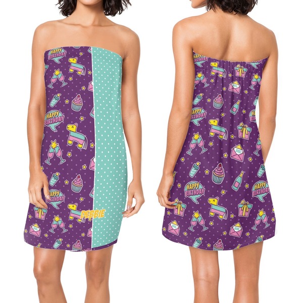 Pinata Birthday Custom Bath Wrap - Front & Back View