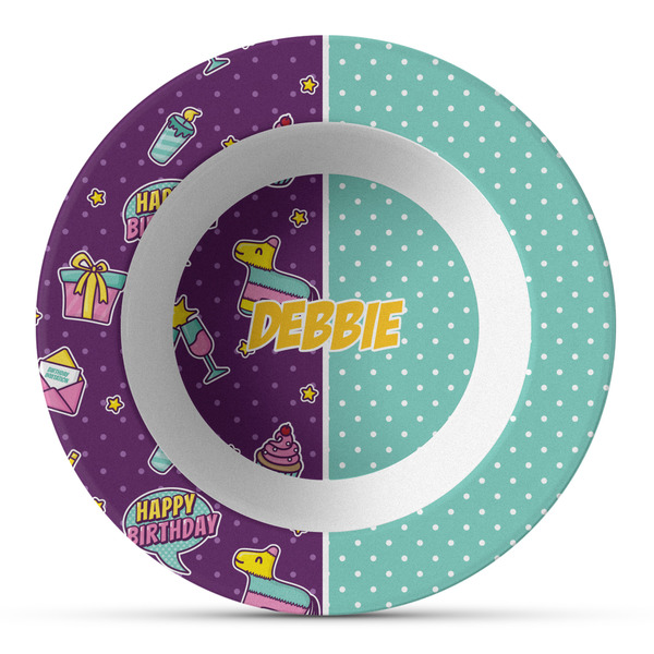 Custom Pinata Birthday Plastic Bowl - Microwave Safe - Composite Polymer (Personalized)