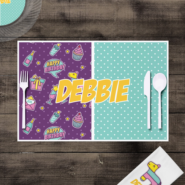Pinata Birthday Disposable Paper Placemat - In Context
