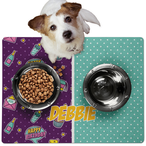 Custom Pinata Birthday Dog Food Mat - Medium w/ Name or Text