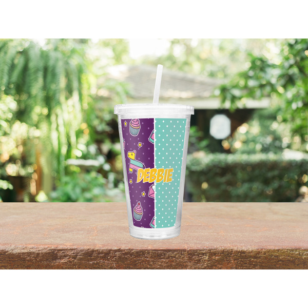 Pinata Birthday Double Wall Tumbler with Straw Lifestyle