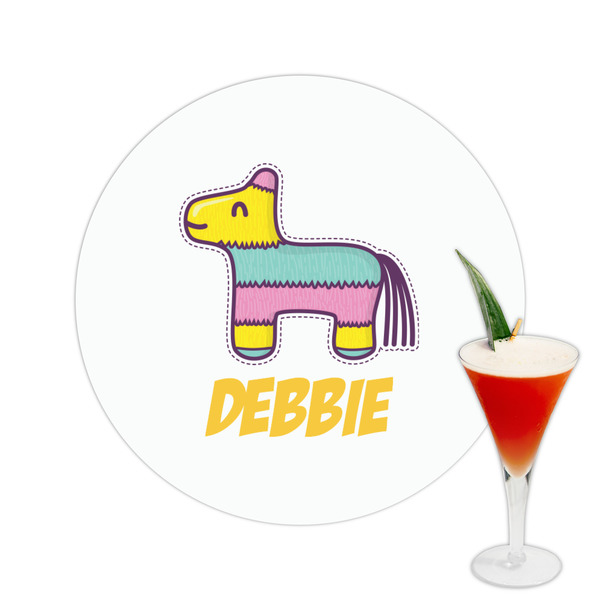 Custom Pinata Birthday Printed Drink Topper -  2.5" (Personalized)