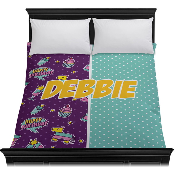 Pinata Birthday Duvet Cover - Queen - On Bed - No Prop