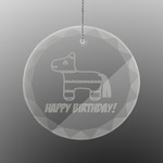 Pinata Birthday Engraved Glass Ornament - Round (Personalized)