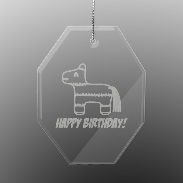 Pinata Birthday Engraved Glass Ornaments - Octagon