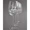 Pinata Birthday Engraved Wine Glasses Set of 4 - Front View