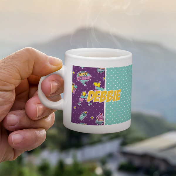 Pinata Birthday Espresso Cup - 3oz LIFESTYLE (new hand)