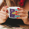 Pinata Birthday Espresso Cup - 6oz (Double Shot) LIFESTYLE (Woman hands cropped)