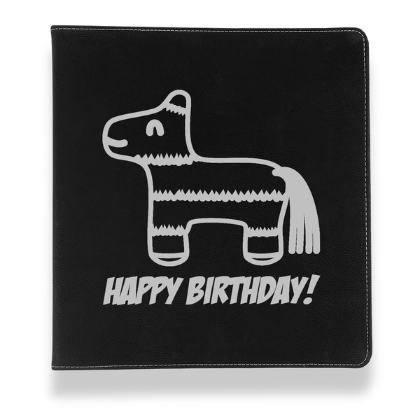 Custom Pinata Birthday Leather Binder - 1" - Black (Personalized)