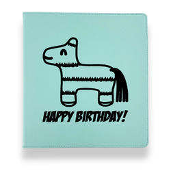 Pinata Birthday Leather Binder - 1" - Teal (Personalized)