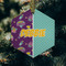 Pinata Birthday Frosted Glass Ornament - Hexagon (Lifestyle)