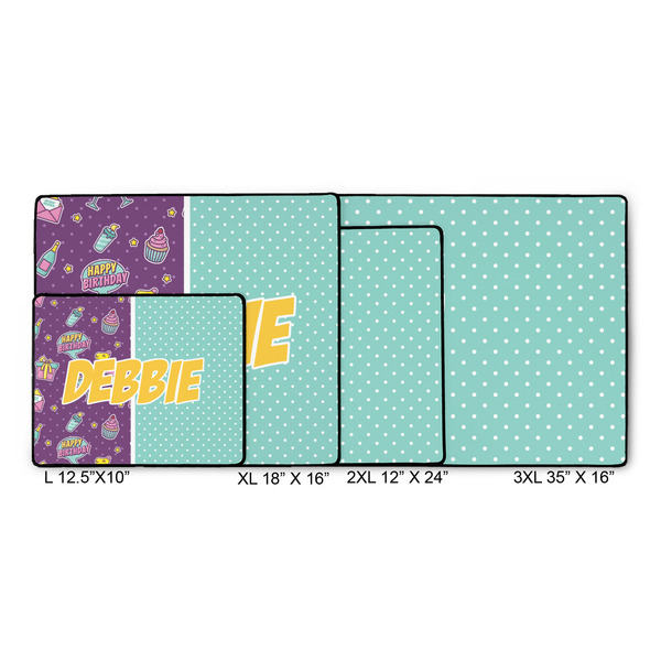 Pinata Birthday Gaming Mats - SIZE CHART