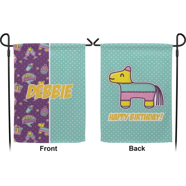 Pinata Birthday Garden Flag - Double Sided Front and Back