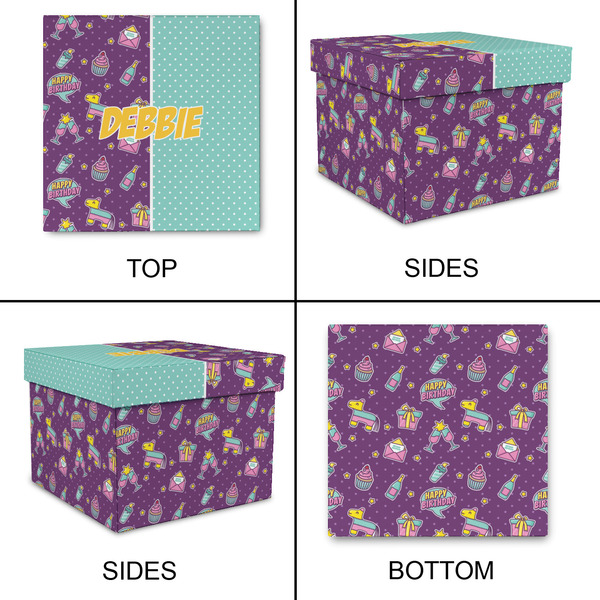 Pinata Birthday Gift Boxes with Lid - Canvas Wrapped - Large - Approval