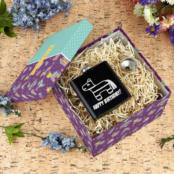 Pinata Birthday Gift Boxes with Lid - Canvas Wrapped - Large - In Context