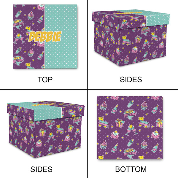 Pinata Birthday Gift Boxes with Lid - Canvas Wrapped - Small - Approval