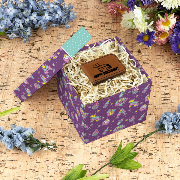 Pinata Birthday Gift Boxes with Lid - Canvas Wrapped - Small - In Context
