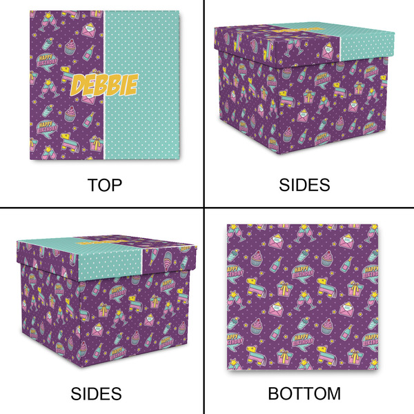 Pinata Birthday Gift Boxes with Lid - Canvas Wrapped - X-Large - Approval