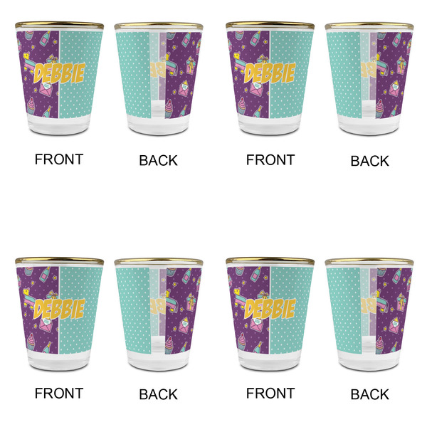 Pinata Birthday Glass Shot Glass - with gold rim - Set of 4 - APPROVAL