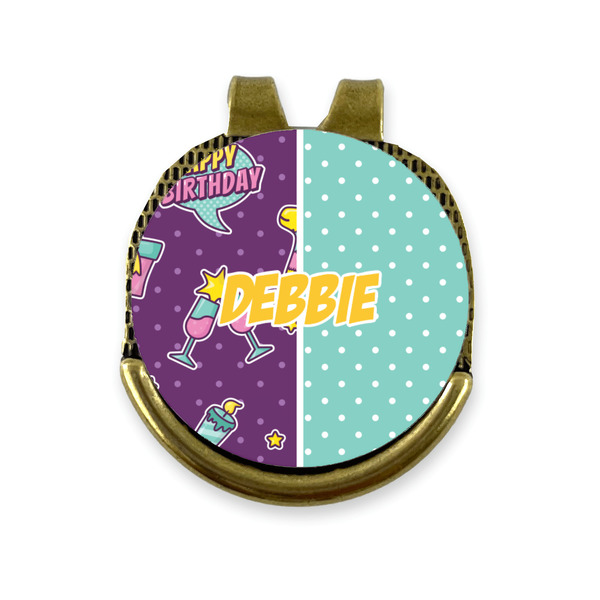 Custom Pinata Birthday Golf Ball Marker - Hat Clip - Gold