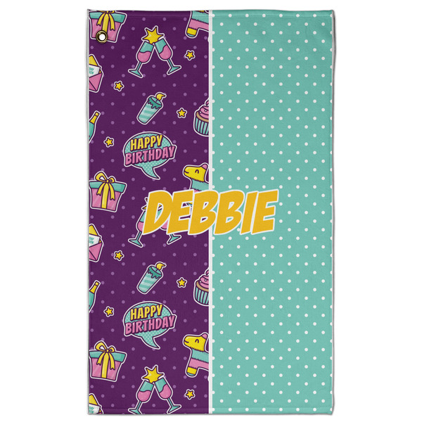 Custom Pinata Birthday Golf Towel - Poly-Cotton Blend w/ Name or Text