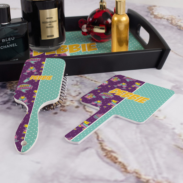 Pinata Birthday Hair Brush and Hand Mirror - Bathroom Scene