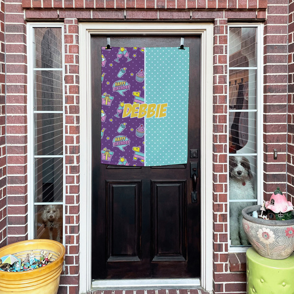 Pinata Birthday House Flags - Double Sided - (Over the door) LIFESTYLE