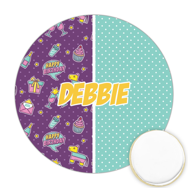 Custom Pinata Birthday Printed Cookie Topper - Round (Personalized)