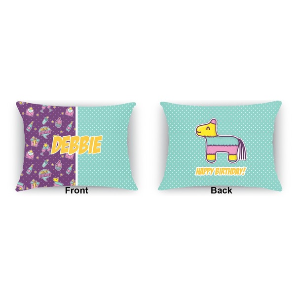 Pinata Birthday Indoor Rectangular Burlap Pillow (Front and Back)