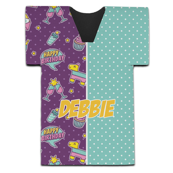 Pinata Birthday Jersey Bottle Cooler - Set of 4 - FRONT (flat)