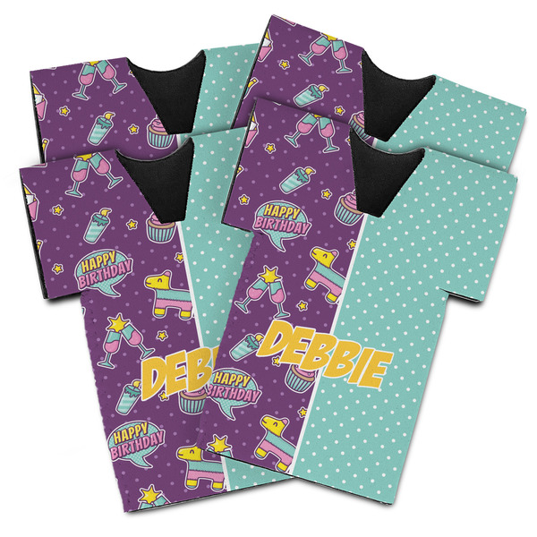 Custom Pinata Birthday Jersey Bottle Cooler - Set of 4 (Personalized)