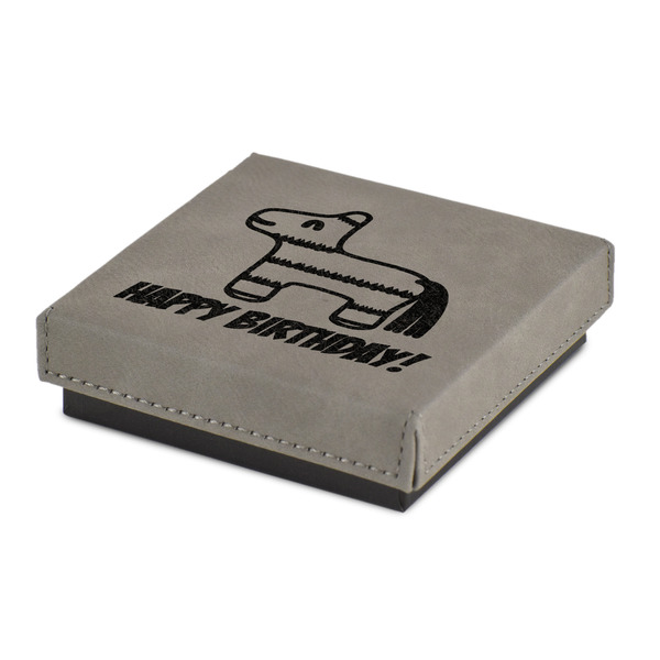 Custom Pinata Birthday Jewelry Gift Box - Engraved Leather Lid (Personalized)