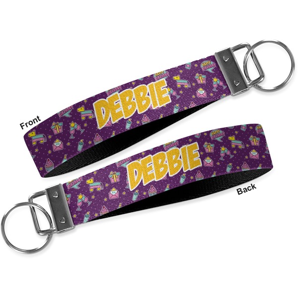 Pinata Birthday Key-chain - Metal and Nylon - Front and Back