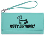 Pinata Birthday Ladies Leatherette Wallet - Laser Engraved- Teal (Personalized)