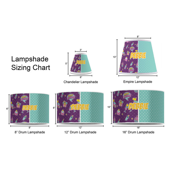 Pinata Birthday Lampshade Sizing Chart