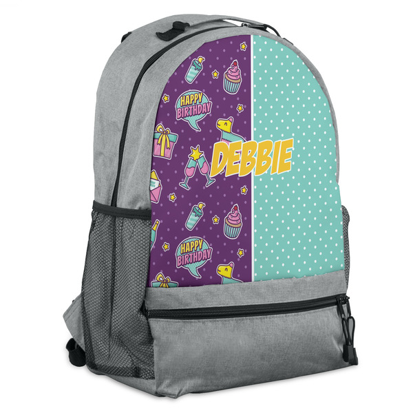 Custom Pinata Birthday Backpack - Grey (Personalized)