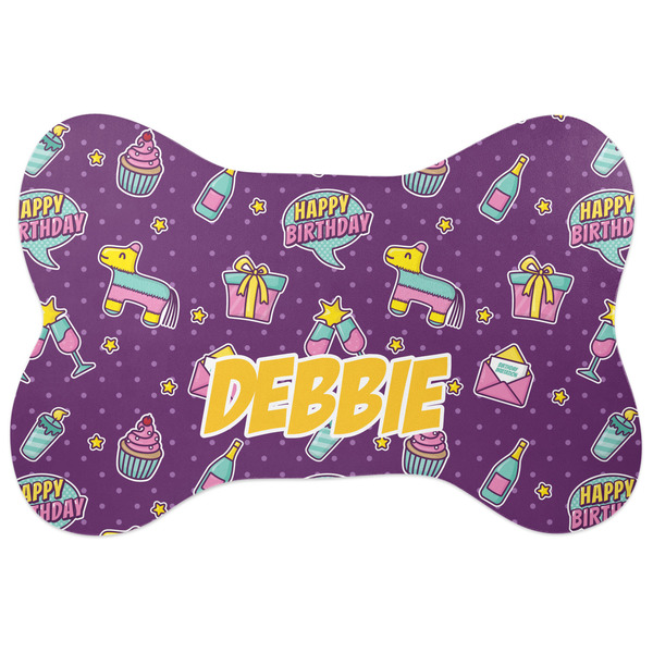 Custom Pinata Birthday Bone Shaped Dog Food Mat (Personalized)
