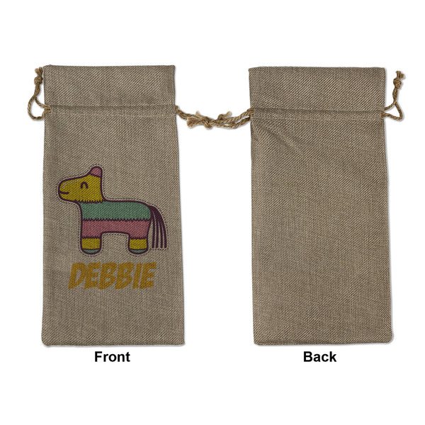 Pinata Birthday Large Burlap Gift Bags - Front Approval