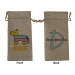 Pinata Birthday Large Burlap Gift Bag - Front & Back (Personalized)