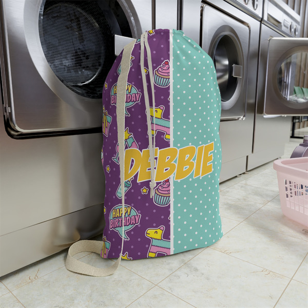 Pinata Birthday Large Laundry Bag - In Context