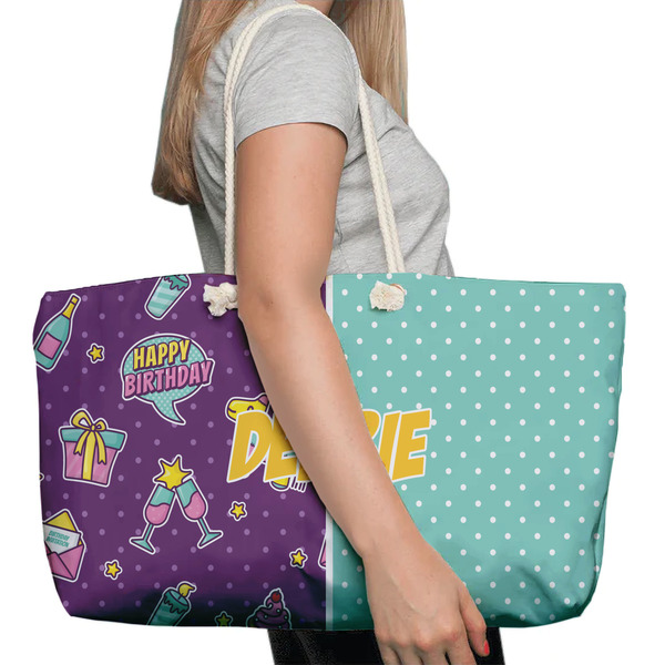 Pinata Birthday Large Rope Tote Bag - In Context View