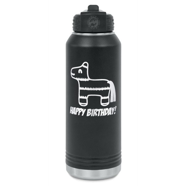 Custom Pinata Birthday Water Bottle - Laser Engraved - Front (Personalized)