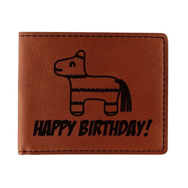 Custom Pinata Birthday Leatherette Bifold Wallet (Personalized)